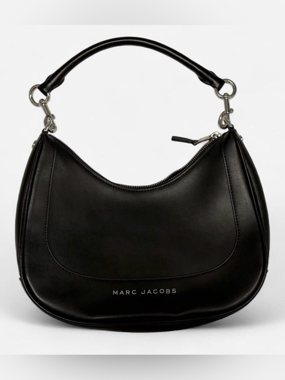 Marc Jacobs Black Curved Leather Shoulder Bag